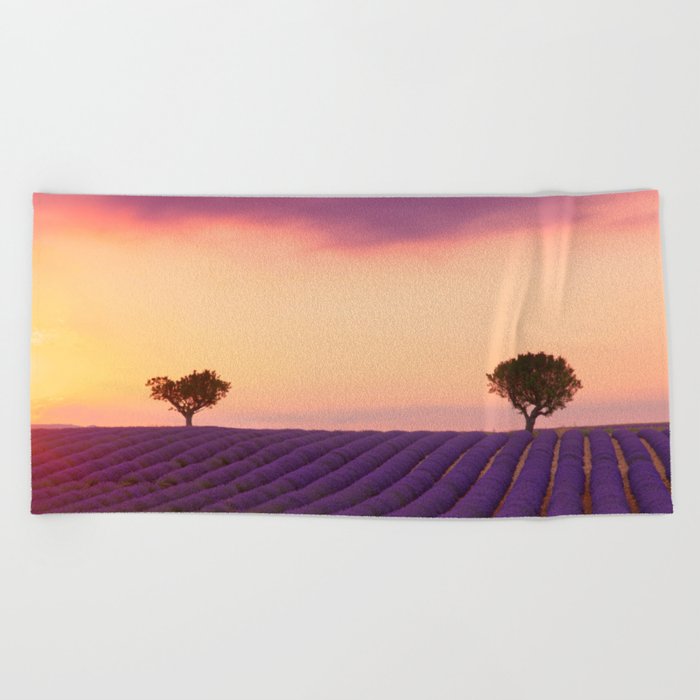 Sunset in Provence Beach Towel