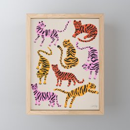 Tiger Collection – Pink & Yellow Palette Framed Mini Art Print