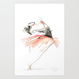 Expressive Dance Drawing Art Print