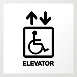 Disabled People Elevator Sign Art Print