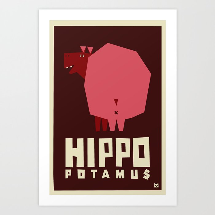 Découvrez le motif HIPPO par Yetiland en affiche chez TOPPOSTER