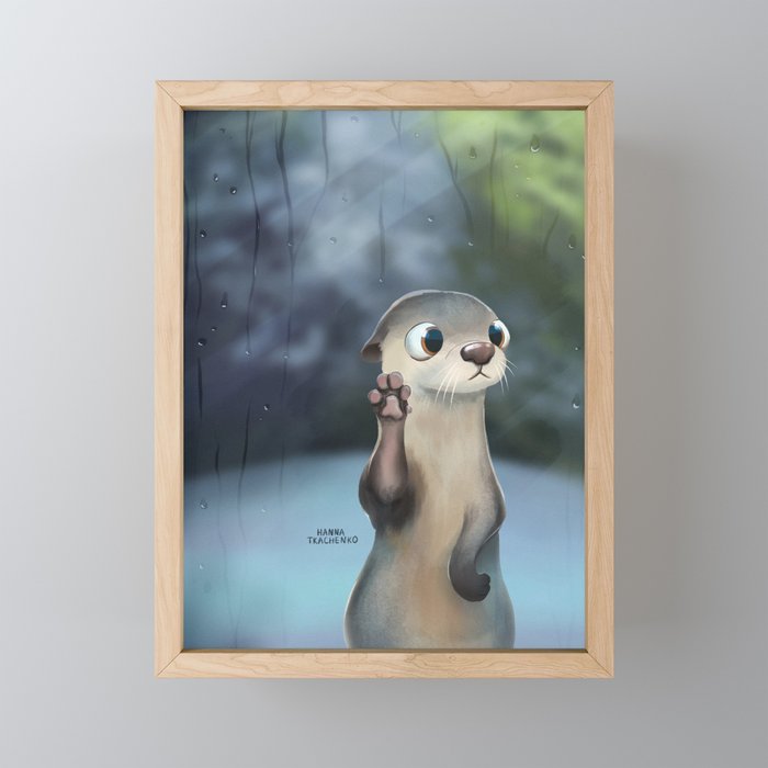 Cuttest Otter Framed Mini Art Print
