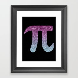 Pi Symbol Glitter Framed Art Print