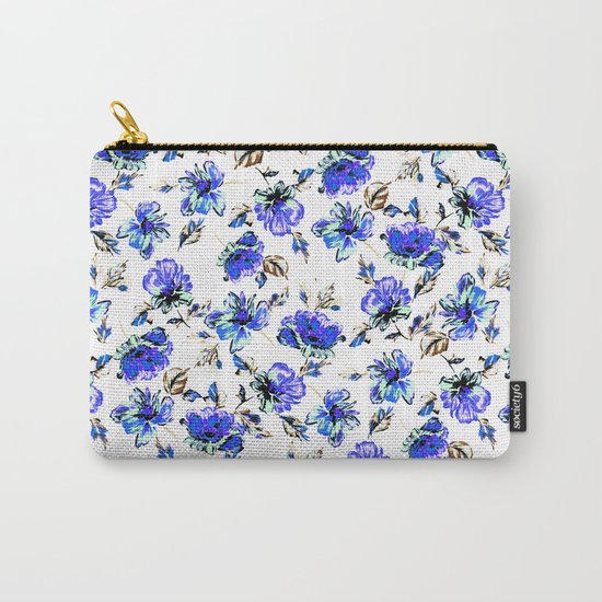 Watercolor Floral Pattern Carry-All Pouch