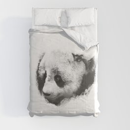 Panda peeking through the Snow Comforter