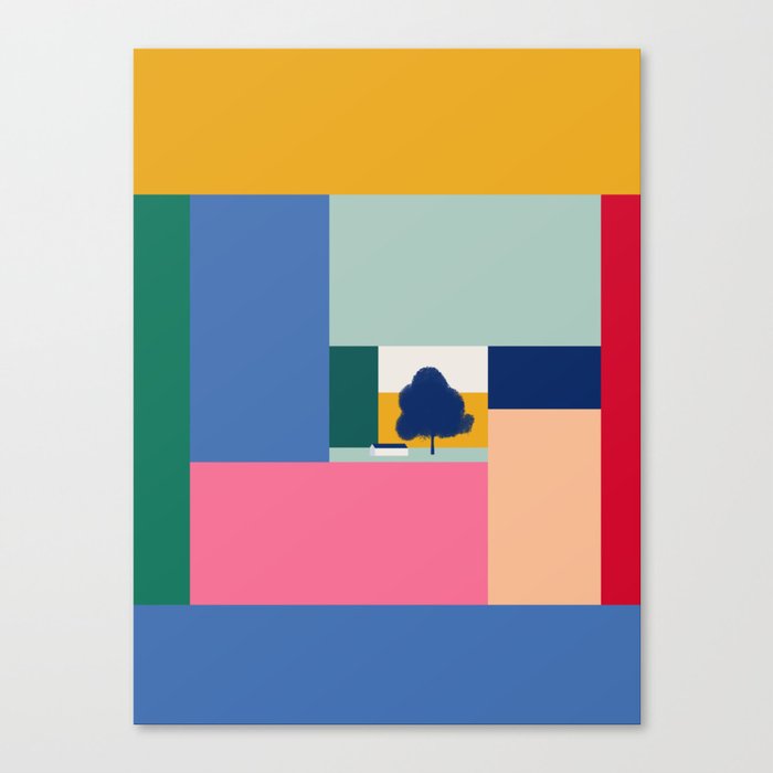 Color block geometrical landscape Canvas Print