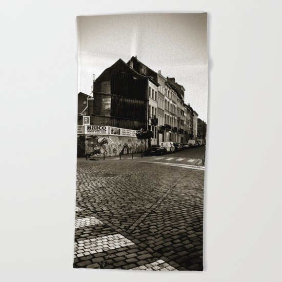 Vintage Poetic City Beach Towel