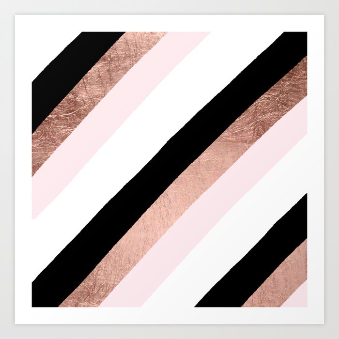 Black with rose gold stripes sales