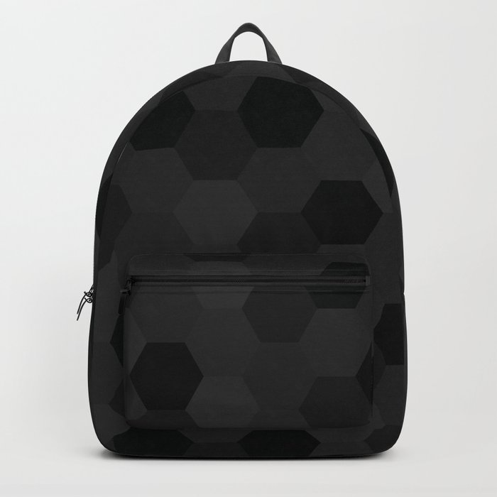 Dark Hexagon polygon pattern. Digital Illustration background Backpack