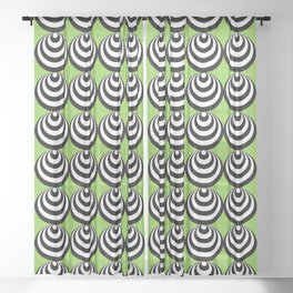 Crazy Circles Green Sheer Curtain
