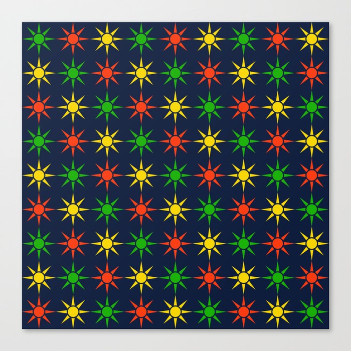 Bright & Bold Modern Sun Shine Star Pattern Canvas Print