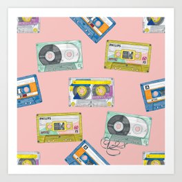 Sloppy Cassettes (peach) Art Print