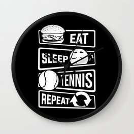 Eat Sleep Tennis Repeat - Rackets Ball Sports Wall Clock