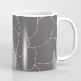 Rosegold  blossom on grey - Pink metal - effect flower Coffee Mug