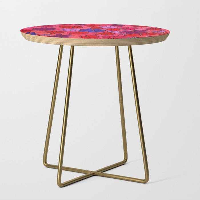 Abstract Coloured Flowers in Vivid Side Table