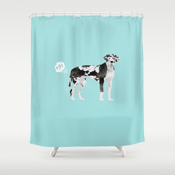 great dane funny farting dog breed gifts Shower Curtain by