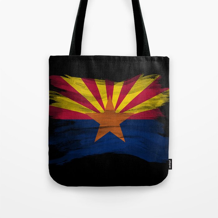 Arizona state flag brush stroke, Arizona flag background Tote Bag