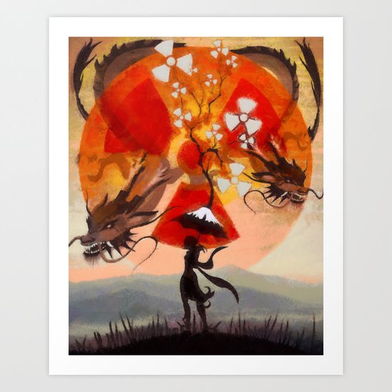 umbrellaliensunshine: atomic dragonspring Art Print