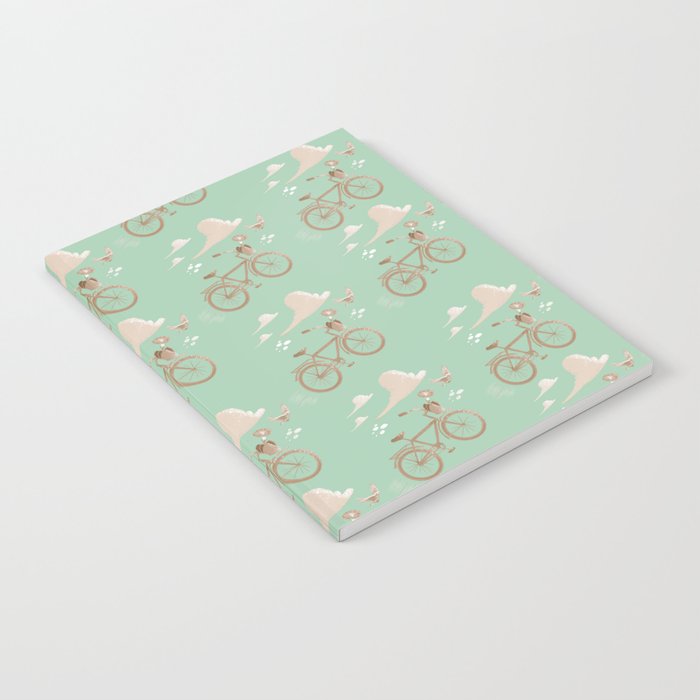 Spring Bike Mint and Tea Notebook
