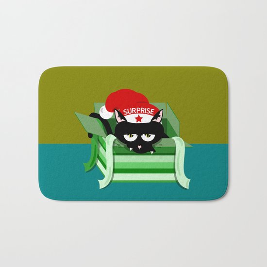 Naughty Cat Surprise Bath Mat