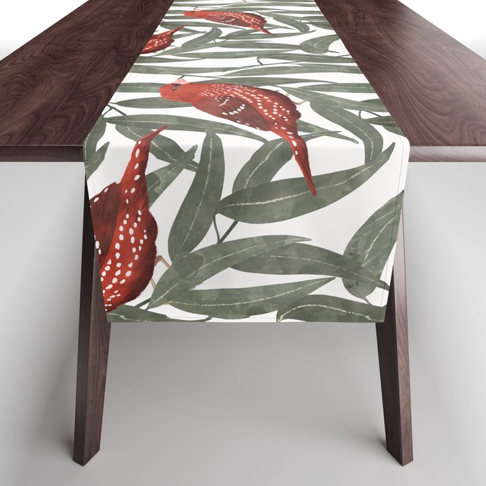 Bengali red bird pattern Table Runner