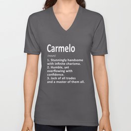 Carmelo Definition Personalized Name Funny Birthday Gift Idea V Neck T Shirt