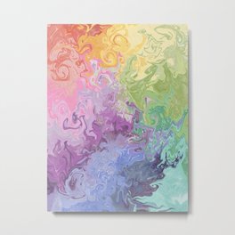 Colorful Rainbow Abstract Painting  Metal Print