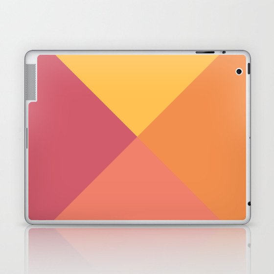 Aina - Warm Geometric Triangle Shaped Square Art Pattern Laptop & iPad Skin