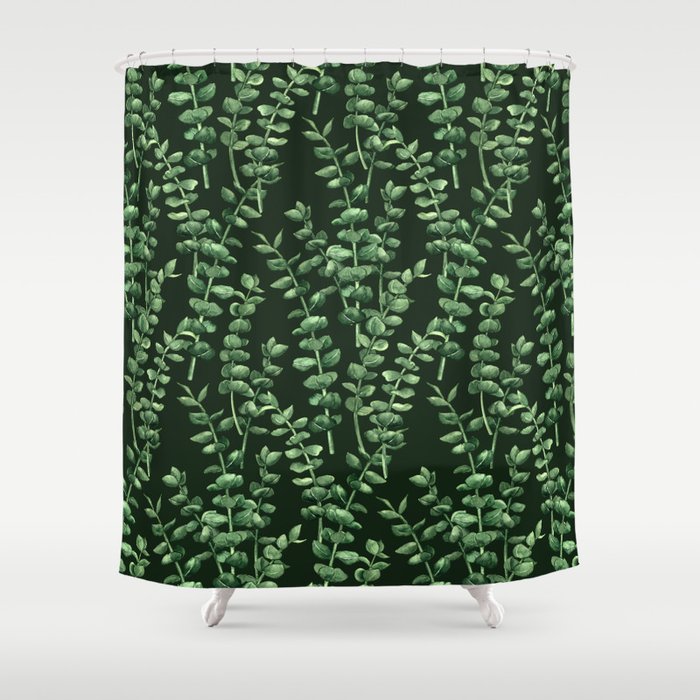 Eucalyptus on black Shower Curtain