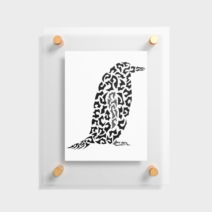 Penguin in shapes Floating Acrylic Print