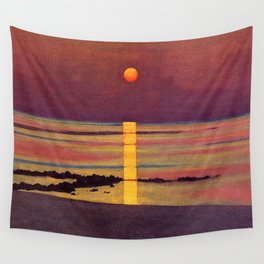 Sunset at the Beach landscape painting by Félix Vallotton Wall Tapestry
