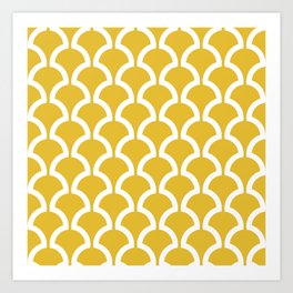 Classic Fan or Scallop Pattern 469 Mustard Yellow Art Print