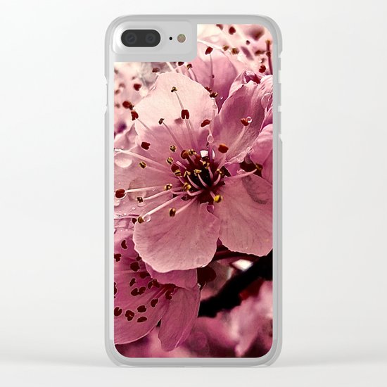 Spring Pink Plum Blossoms Clear iPhone Case