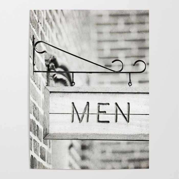 Men Bathroom Sign, Men's Restroom Poster