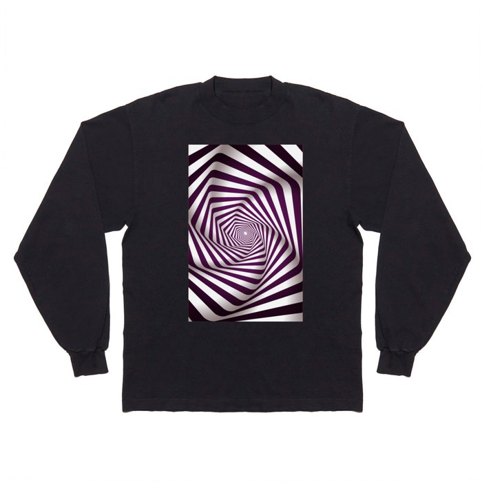 Purple & White Color Psychedelic Design Long Sleeve T Shirt