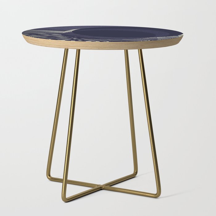 Navy Wavy Lines Eclipsed Side Table