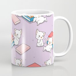 Cats and Books Pattern Mug