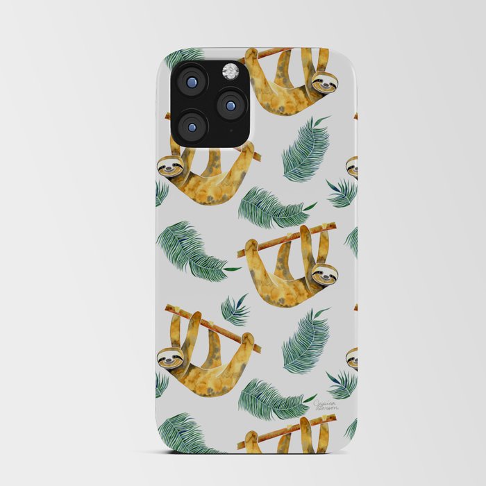 Jungle Sloth Watercolor iPhone Card Case