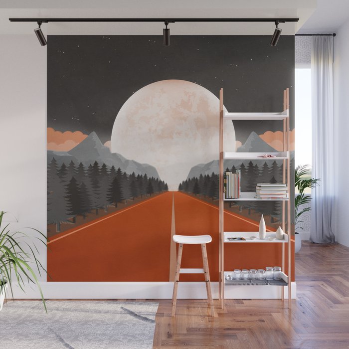 Drive Me To The Moon Wall Mural