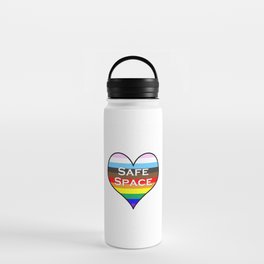 Rainbow Pride Heart: Safe Space Water Bottle