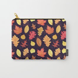 Autumn Leaves - dark plum Carry-All Pouch