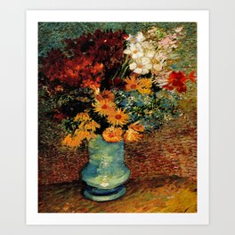 Van Gogh, vase– Van Gogh,Vincent Van Gogh,impressionist,post-impressionism,brushwork,painting Art Print