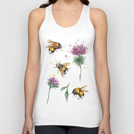Bees and Thistles Unisex Tank Top