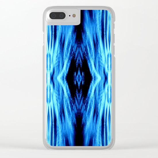 Electric Blue Abstract Clear iPhone Case