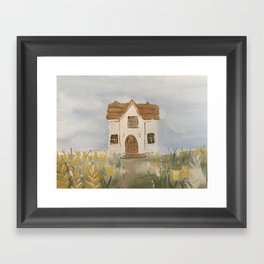 Floral cottage Framed Art Print