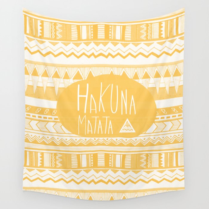 Hakuna Matata Yellow Wall Tapestry