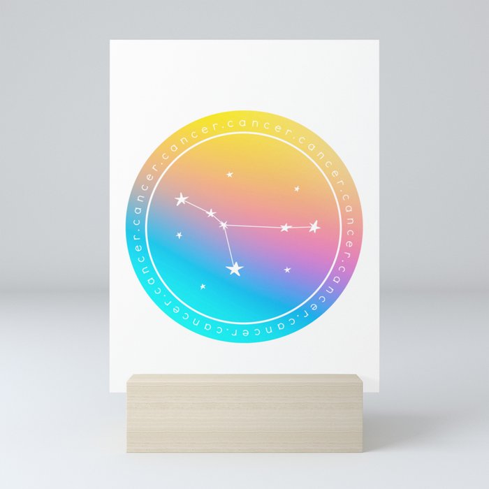 Cancer Zodiac | Rainbow Circle Mini Art Print