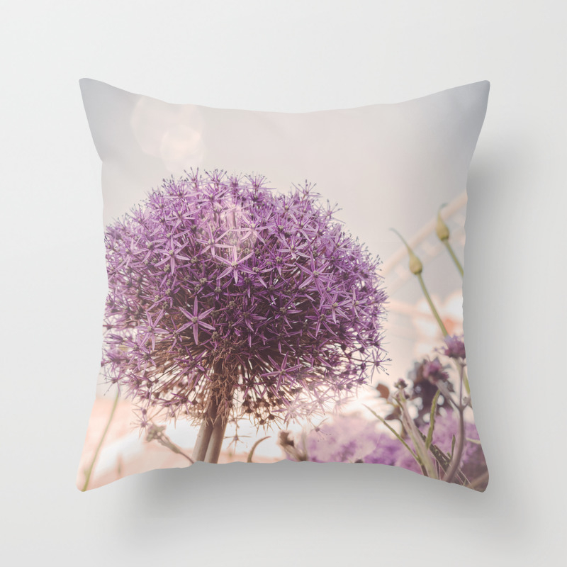 purple floral decorative pillows