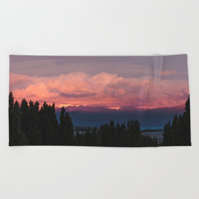 Argentina Photography - Pink Sunset Over The Argentine Forest Beach Towel