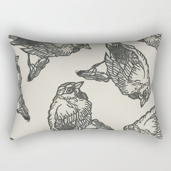 Bird Print Rectangular Pillow